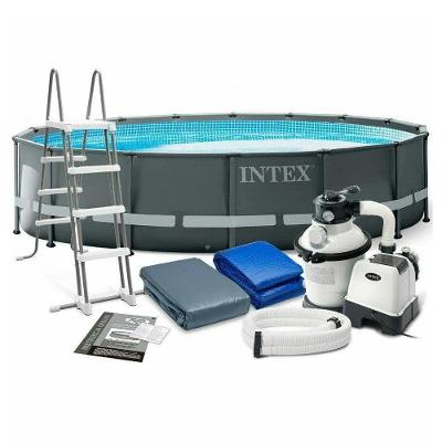 Piscina Estrutural Ultra Frame XTR 488cm 19156L em PVC Redonda Completa Intex 220V