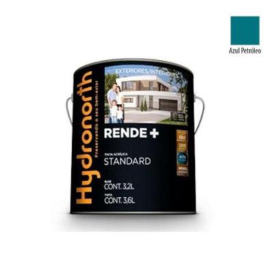 Tinta Acrílica Rende+ Azul Petroleo Fosco Galão 3,6L Hydronorth