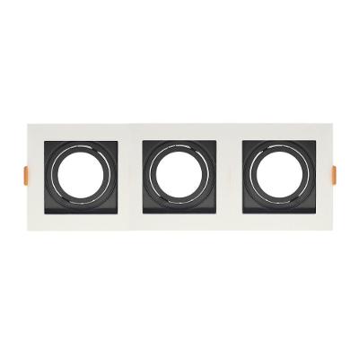 Spot de Embutir Quadrado Recuado Triplo Par 20 60W Branco e Preto E27 Bivolt Blumenau Iluminação