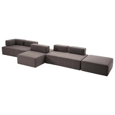 Sofá Modular Happiness Linho Cinza G66 4 Lugares 512cm Decorativo Gran Belo