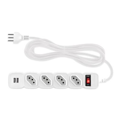Protetor Eletrônico EPE 204 USB+ 4 Tomadas com Portas USB e Proteção Contra Surtos Intelbras