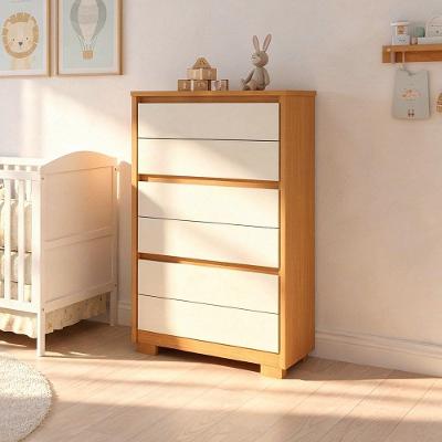 Cômoda para Quarto Unitá A04 6 Gavetas MDP sem Puxador Cinamomo Off White Lyam Decor