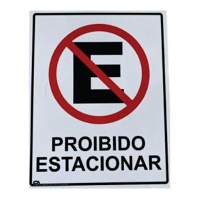 Placa Proibido Estacionar 19cm X 24cm