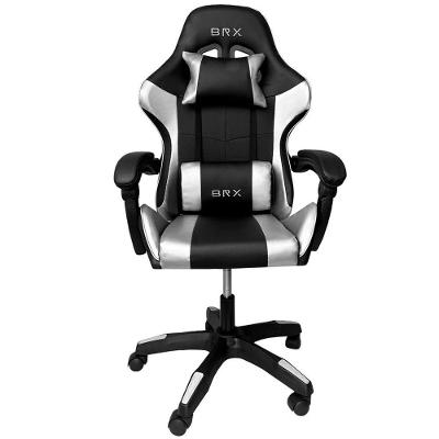 Cadeira Gamer Impact Silver CGB-008SL BR-X em Tecido com Apoio de Braços Ajustável Preto
