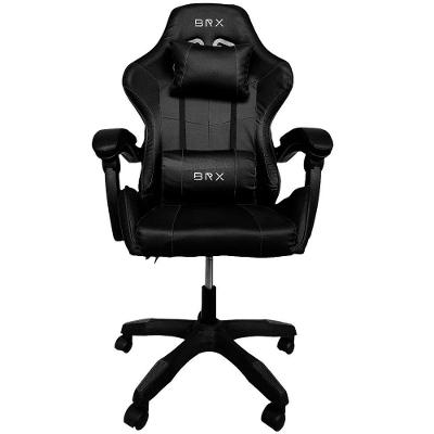 Cadeira Gamer Impact Black CGB-005BL BR-X em Tecido com Encosto Reclinável e Almofadas Preto