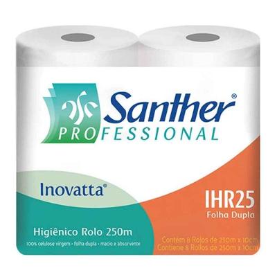 Papel Higiênico Rolão Branco 250 M Com 8 Un Fd Inovatta