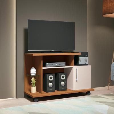 Rack para Tv Frodo G26 Até 26 Pol 100cm Mdf Mdp com Rodízios Cinamomo-off White Gran Belo