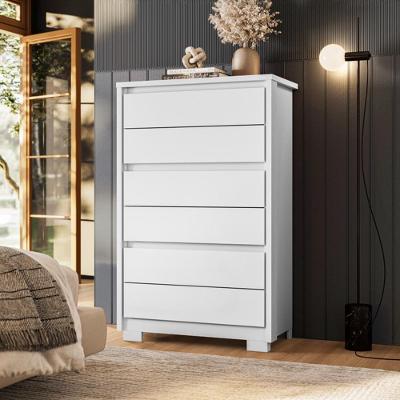 Cômoda para Quarto Unitá A04 6 Gavetas MDF-MDP sem Puxador Branco Lyam Decor