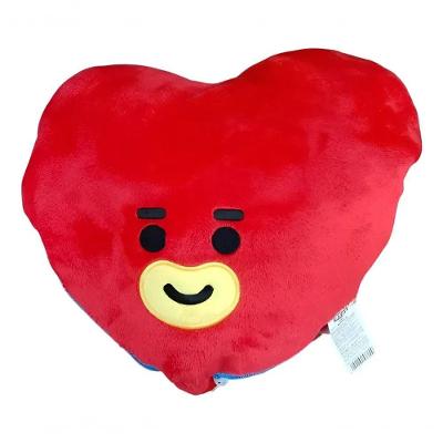 Manta Almofada Infantil BT21 2 em 1 152x127cm Poliéster Vermelho com Azul Miniso Brasil