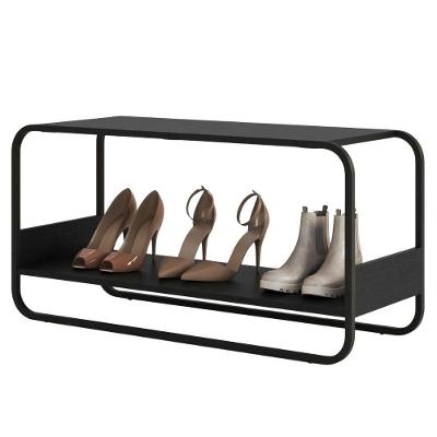 Sapateira Banco Luna 28088 sem Porta 90cm MDP Nero Preto Artesano Móveis