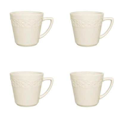 Conjunto De Canecas 04 Peças Mendi Marfim 360 Ml Oxford