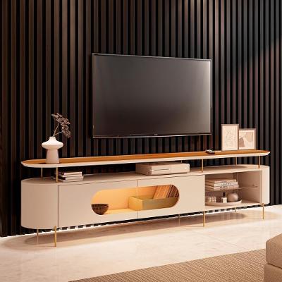 Rack Bancada Greta para Tv Até 85 Polegadas em MDF com Led Off White Cinamomo Gran Belo