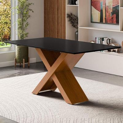Mesa De Jantar 6 Lugares Multimóveis Cr50236 Cinamomo-preto