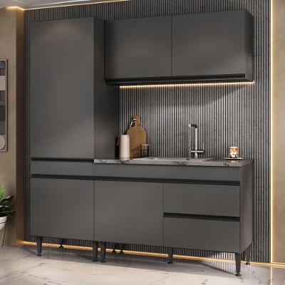 Cozinha Modulada Compacta Milano MP2402 6 Portas MDF MDP 181,5cm Grafite Multimóveis