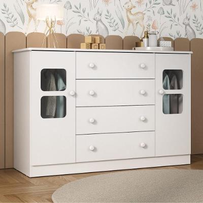 Cômoda Infantil Brisa MP4429 4 Gavetas em MDF MDP com Puxadores Branco Multimóveis