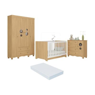Quarto de Bebê Completo MP4632 5 Portas 6 Gavetas Madeira de Reflorestamento Multimóveis