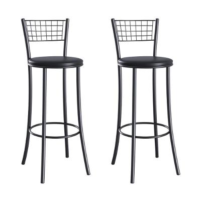Kit 2 Banquetas Altas Aço Com Assento Estofado Multimóveis CR50262 Preto