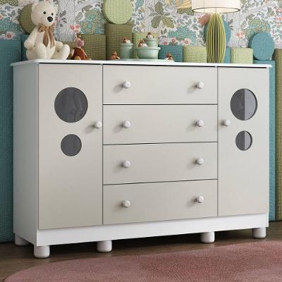 Cômoda Infantil Bombom MP4465 4 Gavetas em MDF-MDP Branco-off White Multimóveis
