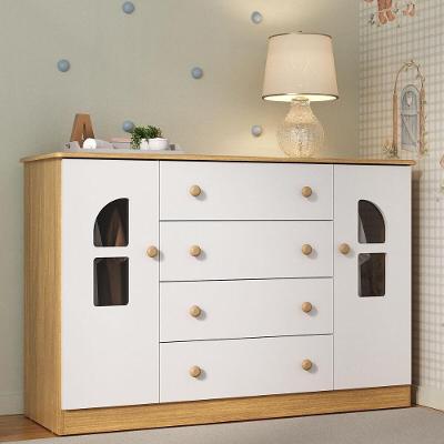 Cômoda Infantil Amora MP4511 4 Gavetas MDP MDF com Puxadores Madeirado-branco Multimóveis
