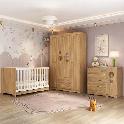 Quarto de Bebê Completo Sonho MP4815 5 Portas 6 Gavetas em MDP MDF Amadeirado Multimóveis