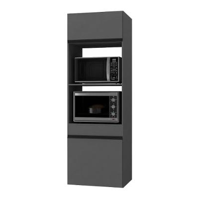 Paneleiro Armário de Cozinha para Forno e Micro-ondas Milano MP2418 2 Portas MDP-MDF 61,5cm Cinza