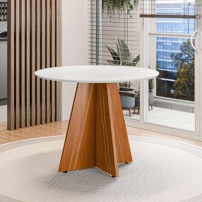 Mesa De Jantar Redonda 4 Lugares Multimóveis Cr50244 Cinamomo-off White