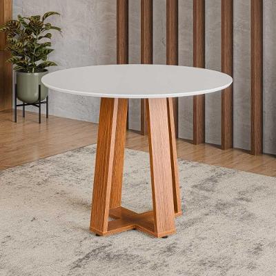 Mesa De Jantar Redonda 4 Lugares Multimóveis Cr50242 Cinamomo-off White