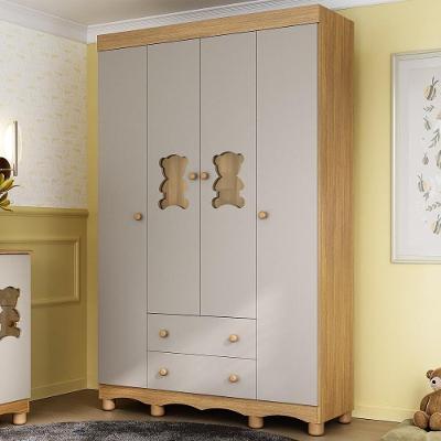 Guarda Roupa Infantil Ternura MP4805 4 Portas de Bater 2 Gavetas MDF MDP Madeirado Off White