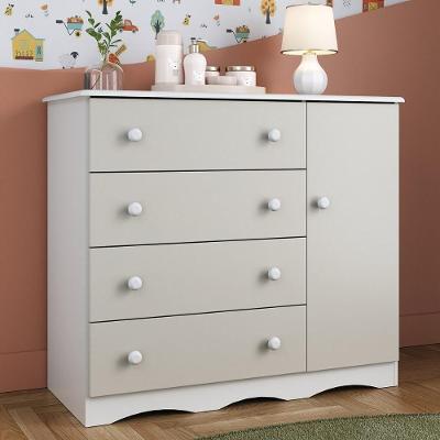 Cômoda Infantil Realeza MP4454 4 Gavetas MDF-MDP Branco-off White Multimóveis