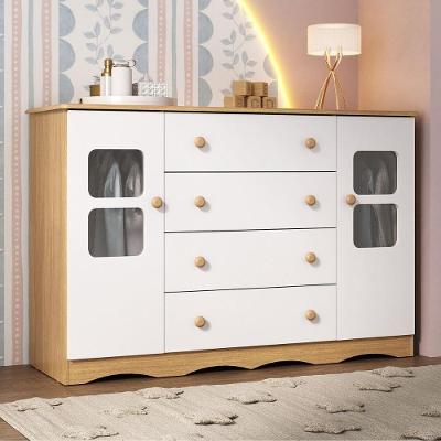 Cômoda Infantil Serena MP4435 4 Gavetas MDF-MDP Amadeirado-branco Multimóveis