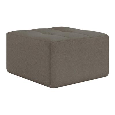 Puff Quadrado Estofado Em Espuma D33 77x44x77cm Multimóveis CR45351 Bege Escuro