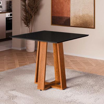 Mesa De Jantar Quadrada 4 Lugares Multimóveis Cr50238 Cinamomo-preto