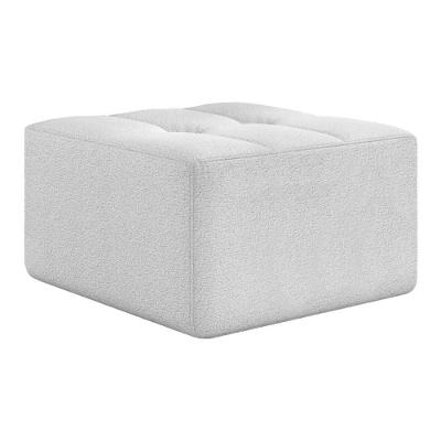 Puff Quadrado Estofado Em Espuma D33 77x44x77cm Multimóveis CR45351 Branco