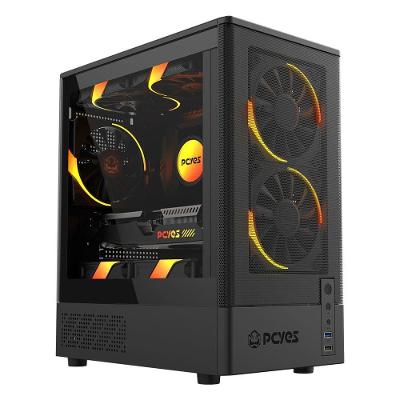 Gabinete Gamer Kauri Black Vulcan GKRIBV Mid Tower Mini ITX Micro ATX Preto Pcyes