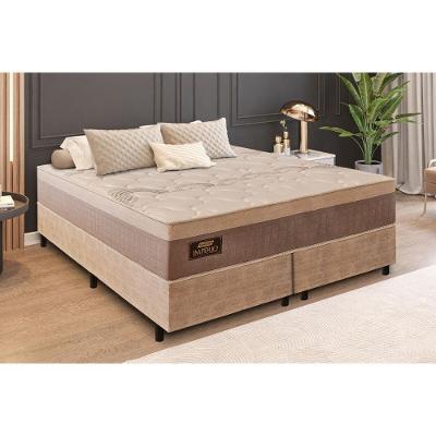 Cama Box Queen Império Gazin CR35392 Euro Pillow Molas Ensacadas Suede Areia-bege Multimóveis
