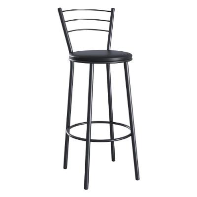 Banqueta Alta Aço Com Assento Estofado Multimóveis CR50261 Preto