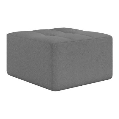 Puff Quadrado Estofado Em Espuma D33 77x44x77cm Multimóveis CR45351 Cinza