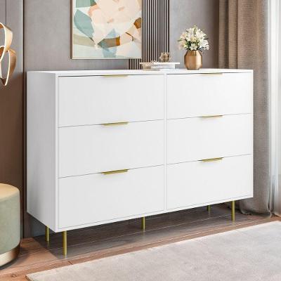 Cômoda para Quarto Safira 6 Gavetas em MDP com Corrediças Telescópicas Branco