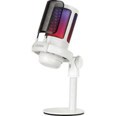 Microfone Gamer Fortrek Mic10 USB Cardioide para Streaming e Gravacao Branco