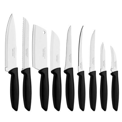 Jogo de Facas 9 Peças Plenus 23498-048 Aço Inox para Cozinha Preto Tramontina