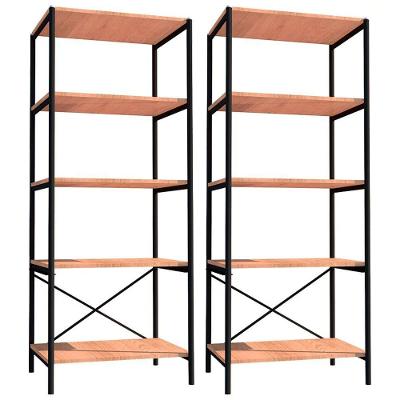 Kit 2 Estantes Livreiro 150Cm 5 Prateleiras Demolição