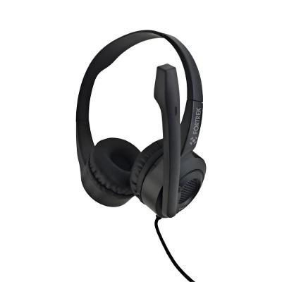 Headset com Microfone Fortrek HBS102 Office para Videoconferencia USB-A Preto