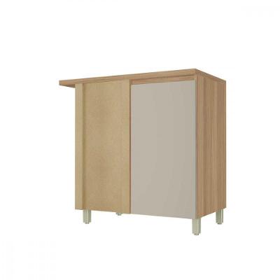 Balcão de Canto Rainha 1 Porta 100% MDF 92cm Nature-Greige Nesher Moveis