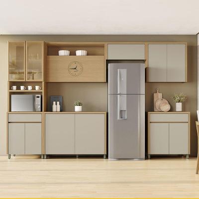 Cozinha Condessa 12 Portas 2 Gavetas MDF 350cm Carvalho Greige Nesher Móveis