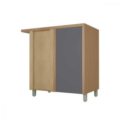 Balcão de Canto Condessa 1 Porta Mdf 93cm Carvalho Titanio Nesher Moveis