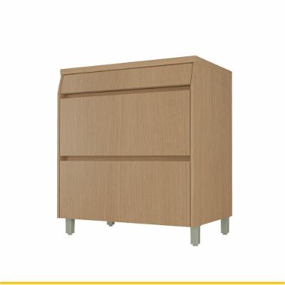 Balcão de Cozinha Simone Mendes 1 Porta 1 Gaveta MDF 80cm Carvalho e Greige Nesher Móveis