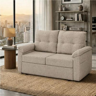 Sofá Cama Tiffany 2 Lugares Reclinável 160cm Loft Mascavo Marrom Claro Matrix
