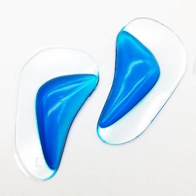 Palmilha Ortopedica Gel Arco Plantar Shopmix Pe Chato Silicone Adesiva Transparente e Azul Pequena