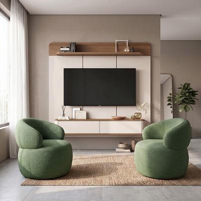 Conjunto Sala Painel Suspenso Home Concept para TV 70 Polegadas MDP MDF 180cm Verde Concept