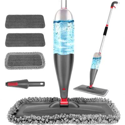 Mop Spray 0,8L de Microfibra com Sistema Anti Vazamento para Piso Laminado Azulejos Cinza Vanova